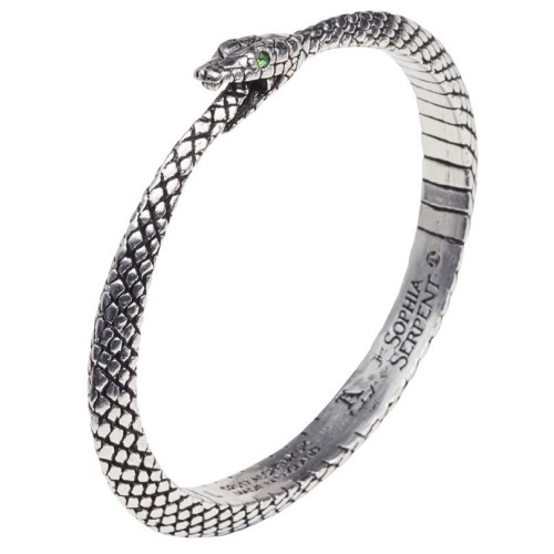 Sophia Serpent Ouroborus Pewter Bangle Bracelet