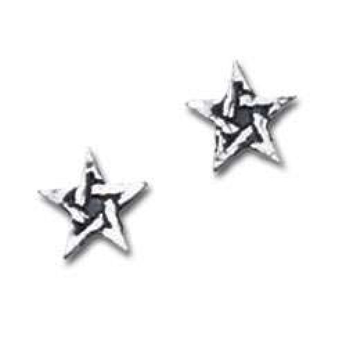 Pentagram Stud Pewter Earrings