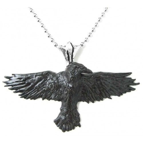 Black Raven Pewter Necklace