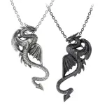 Draconic Tryst Double Dragon Gothic Friendship Necklace