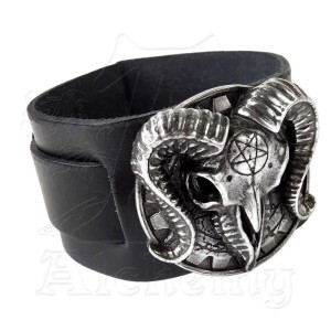 Gears of Aiwass Gothic Leather Strap Bracelet