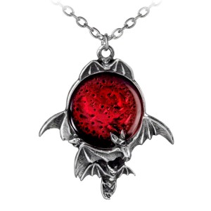 Blood Moon Pewter Bat Necklace