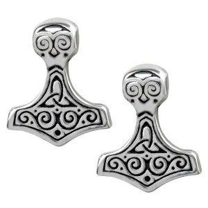 Thor Hammer Pewter Earrings