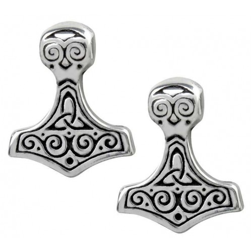 Thor Hammer Pewter Earrings