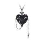Witchess Heart Pierced Pewter Necklace