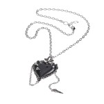 Witchess Heart Pierced Pewter Necklace