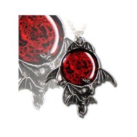 Blood Moon Pewter Bat Necklace
