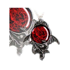 Blood Moon Pewter Bat Necklace