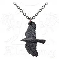 Ravenine Black Raven Pewter Necklace