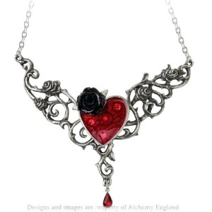 The Blood Rose Heart Pewter Necklace
