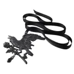 Harbinger Black Raven and Rose Gothic Necklace