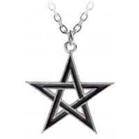 Black Star Pentagram Pendant with Chain