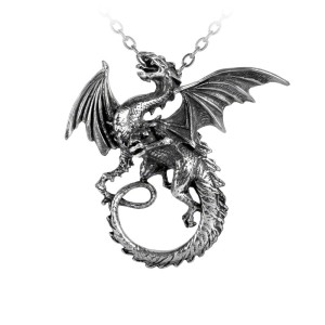 The Whitby Wyrm Pewter Dragon Necklace