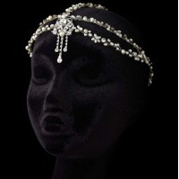 Pearl and Rhinestone Forehead Accent Head Piece