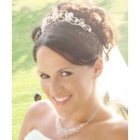 Elizabeth Scrolled Rhinestone Bridal Tiara