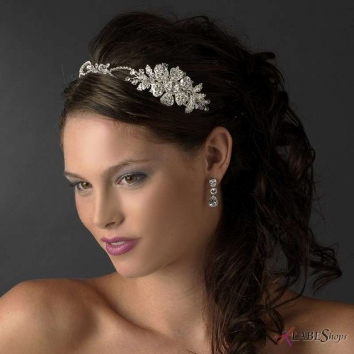 Charming Side Floral Rhinestone Bridal Headpiece