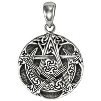 Moon Pentacle Small Sterling Silver Pendant