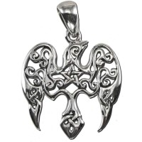 Raven Pentacle Sterling Silver Small Morrigan Pendant