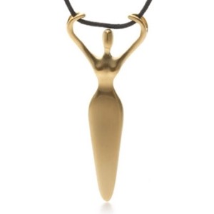 Goddess Figurine Pendant Gold Plated