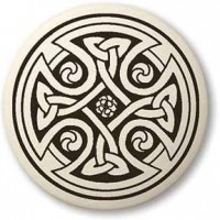 Celtic Cross Round Porcelain Necklace