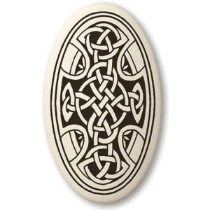 Celtic Cross Oval Porcelain Necklace