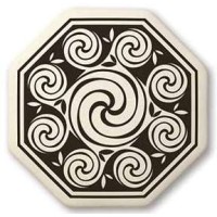 Celtic Spirals Porcelain Octagonal Necklace