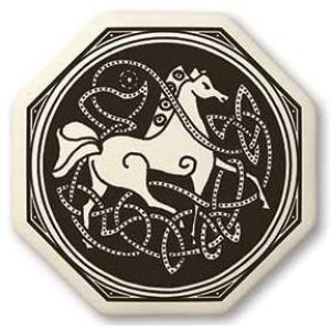 Celtic Horse Porcelain Octagonal Necklace