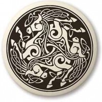 Horse Porcelain Round Celtic Necklace