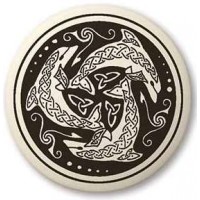 Nehalennia Celtic Dolphin Porcelain Round Necklace