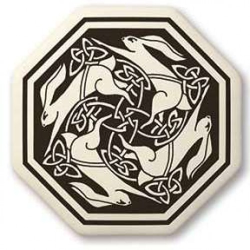 Hare Celtic Porcelain Octagon Necklace