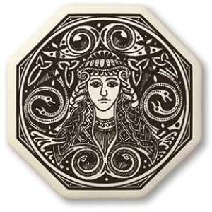 Brigantia Goddess Porcelain Octagon Necklace