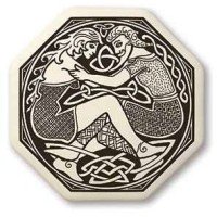Divine Couple Celtic Octagon Porcelain Necklace