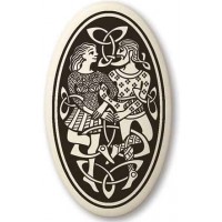 Divine Couple Celtic Oval Porcelain Necklace