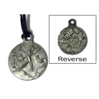 Aquarius Zodiac Pewter Necklace