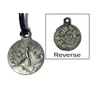 Aquarius Zodiac Pewter Necklace