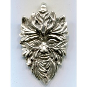 Green Man of the Woods Sterling Silver God Pendant