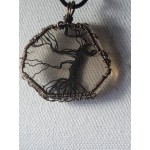 Smoky Quartz Tree of Life Hand Made Copper Pendant