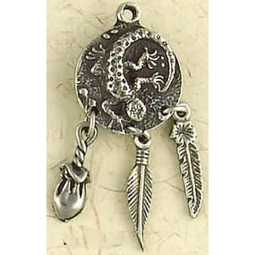 Lizard Animal Spirit Pewter Necklace