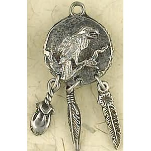 Raven Animal Spirit Pewter Necklace