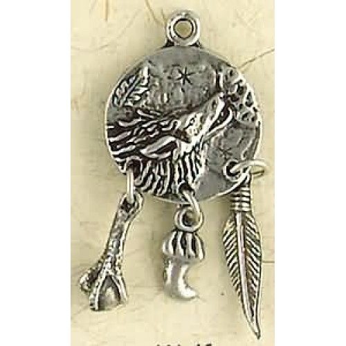 Wolf Animal Spirit Pewter Necklace