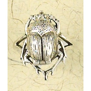 Scarab Sterling Silver Poison Ring