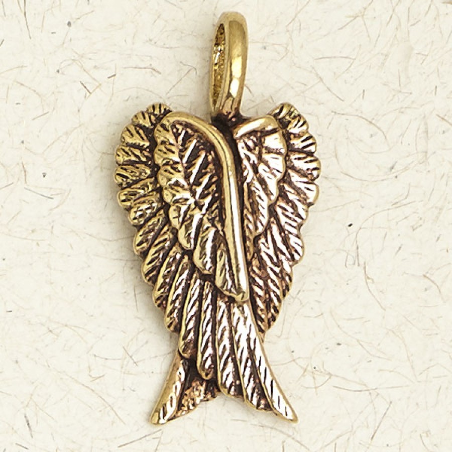 Angel Wings Bronze Necklace - Angel Jewelry, Wings