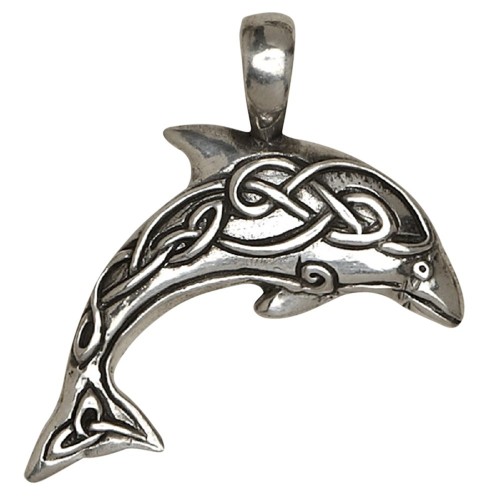 Dolphin Celtic Knot Pewter Necklace