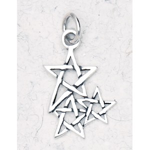 Triple Star Sterling Silver Pendant