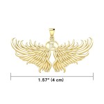 Guardian Angel Wings 14K Gold Pendant with Scorpio Zodiac Sign 