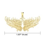 Guardian Angel Wings 18K Gold Pendant with Scorpio Zodiac Sign 