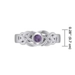 Celtic Knotwork Ring with Amethyst Gemstone