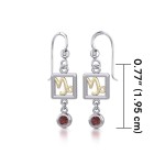 Capricorn Zodiac Sign Earrings with Garnet