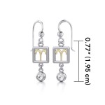 Aries Zodiac Sign Earrings with White Cubic Zirconia