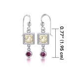 Cancer Zodiac Sign Earrings with Ruby